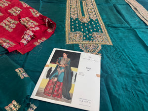 Hussain rehar green red wedding edition