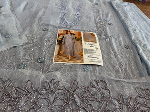 Maria B grey chiffon wedding edition