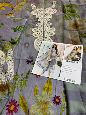 Maria b mprint grey lawn 2025