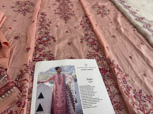Hussain rehar pink lawn 2025