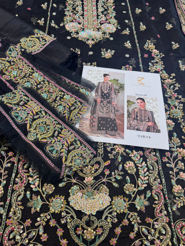 Kanwal Malik black chiffon wedding edition