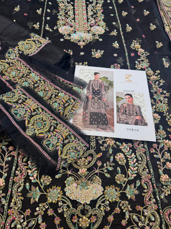 Kanwal Malik black chiffon wedding edition