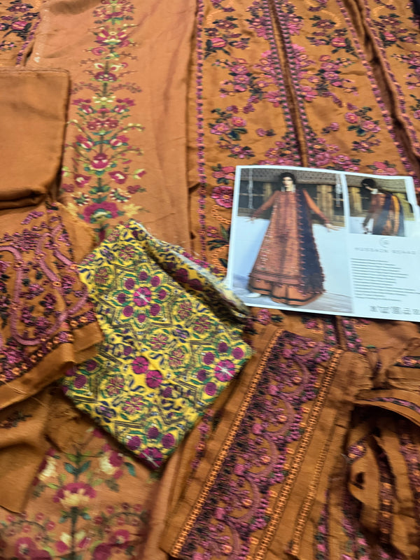 Hussain rehar purple brown winter collection