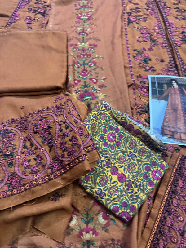 Hussain rehar purple brown winter collection