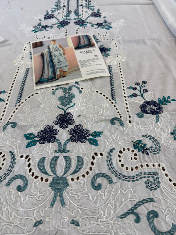 Maria b white blue lawn 2026