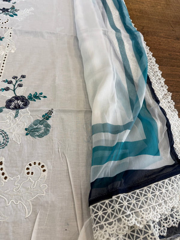 Maria b white blue lawn 2026