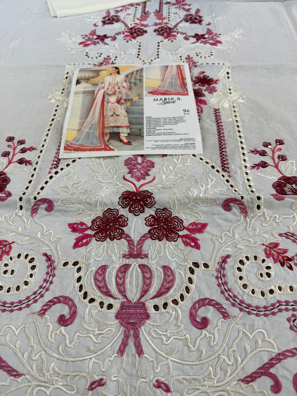Maria b white pink lawn 2026