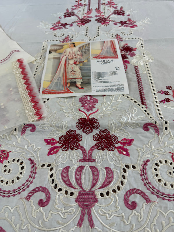 Maria b white pink lawn 2026