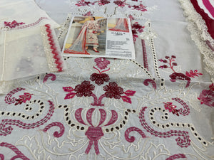 Maria b white pink lawn 2026