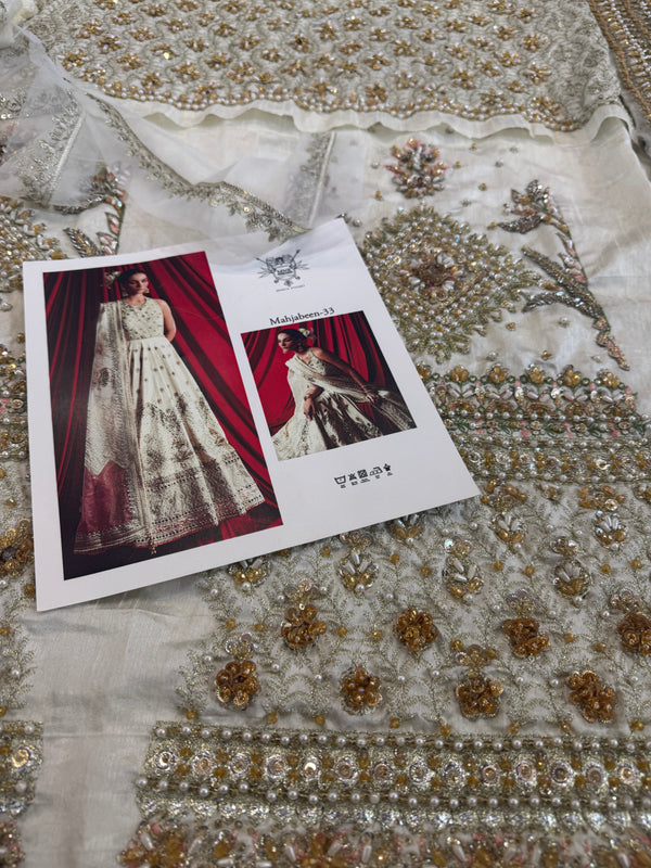 Mohsin Naveed Ranjha ivory multi bridal chiffon collection