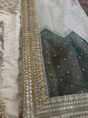 Mohsin Naveed Ranjha ivory multi bridal chiffon collection