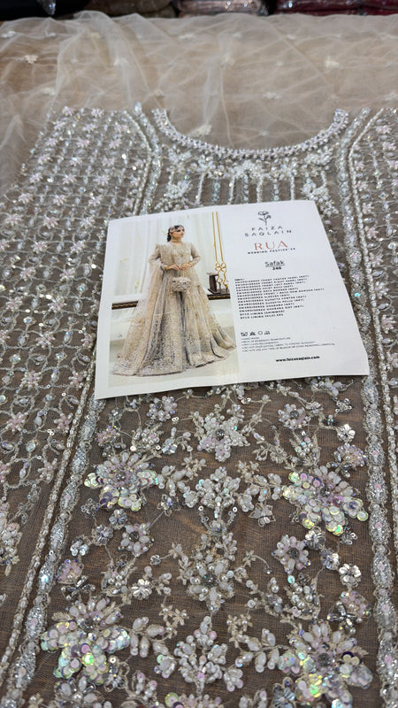 Faiza Saqlain ivory chiffon wedding edition