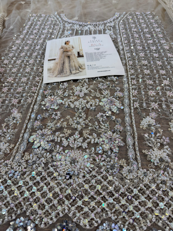 Faiza Saqlain ivory chiffon wedding edition