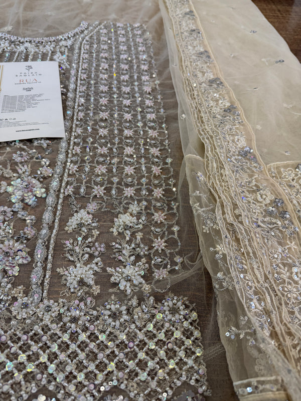 Faiza Saqlain ivory chiffon wedding edition
