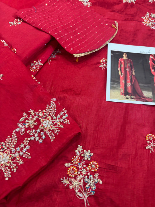Sochaj reddish Meroon wedding edition