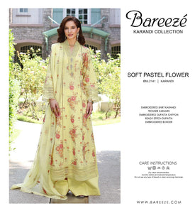 Bareeze yellow karandi winter collection