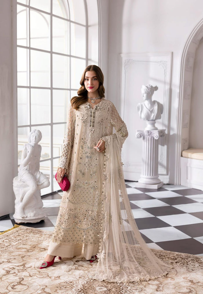 Maria b white Mbroided collection 2025
