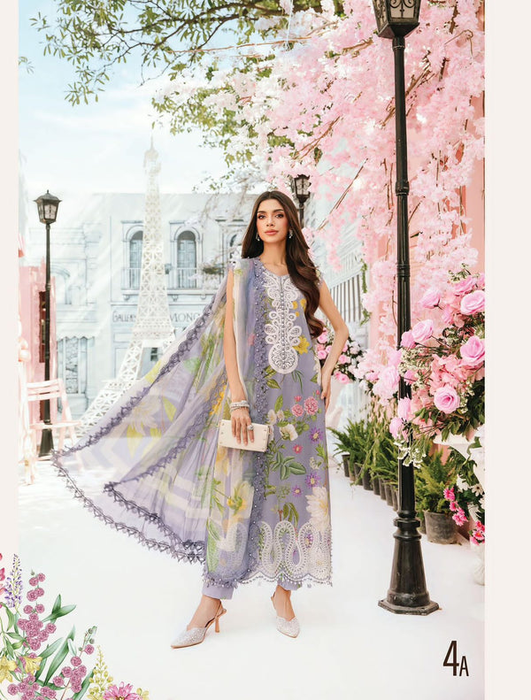 Maria b mprint grey lawn 2025