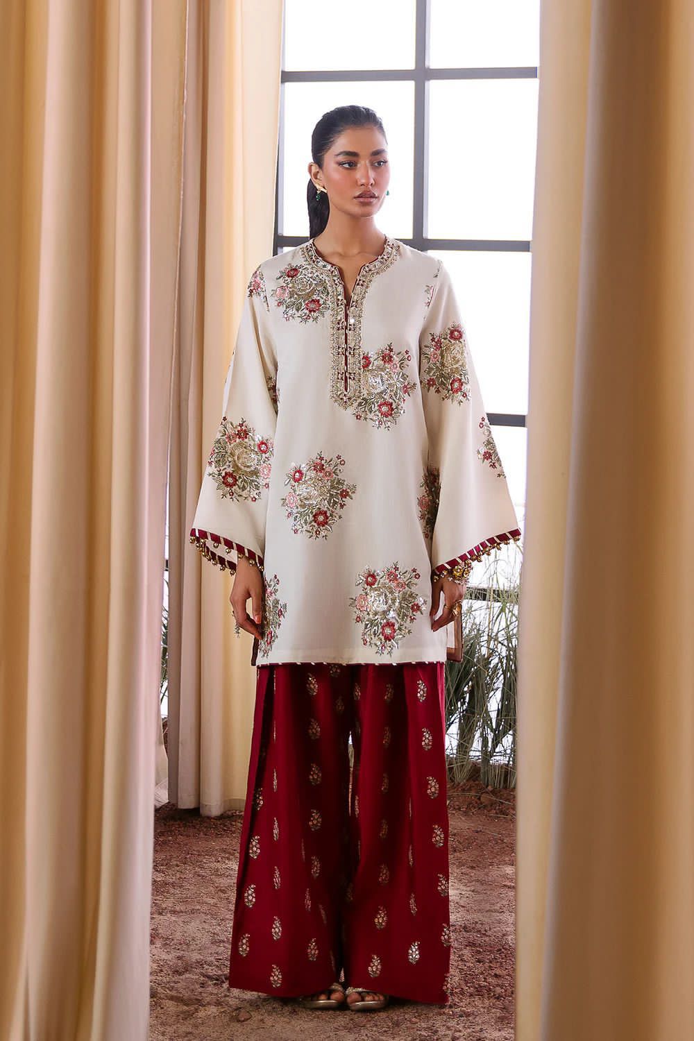 Ethnic white meroon wedding edition