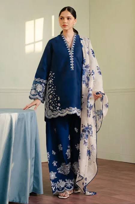Coco by Zara shahjahan blue white