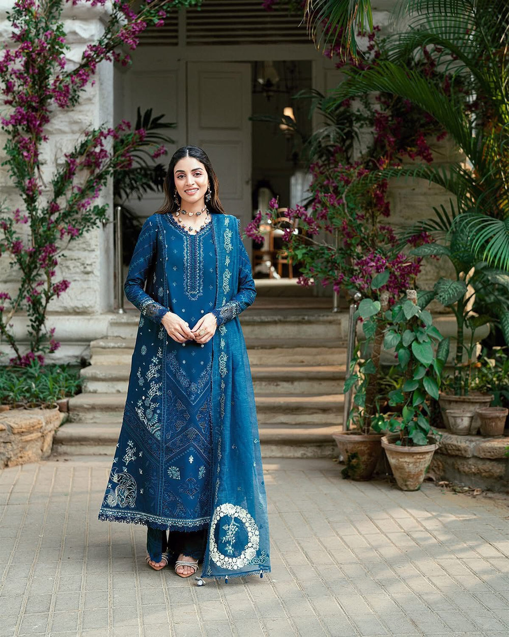 Qalamqar blue edi collection lawn 2025