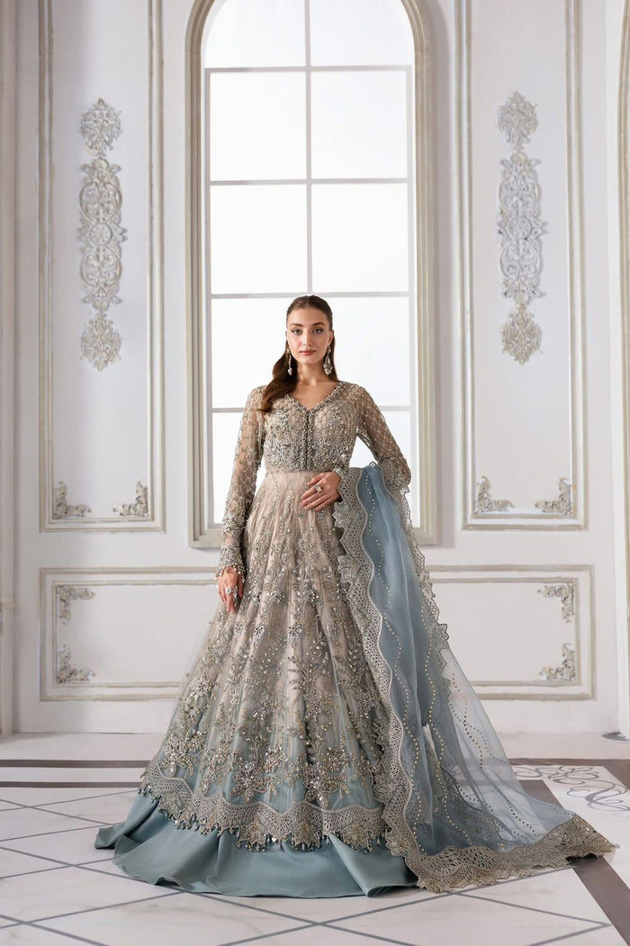Maria b  grey double tone Mbroided collection 2025
