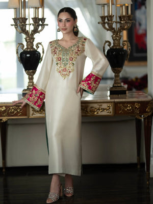 Alina khan white multi wedding edition