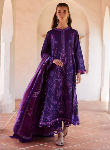 Farah talib aziz purple lawn 2026