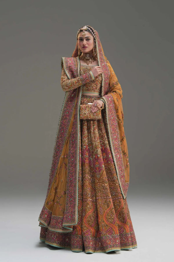 Fahad Hussain mustard yellow coture
