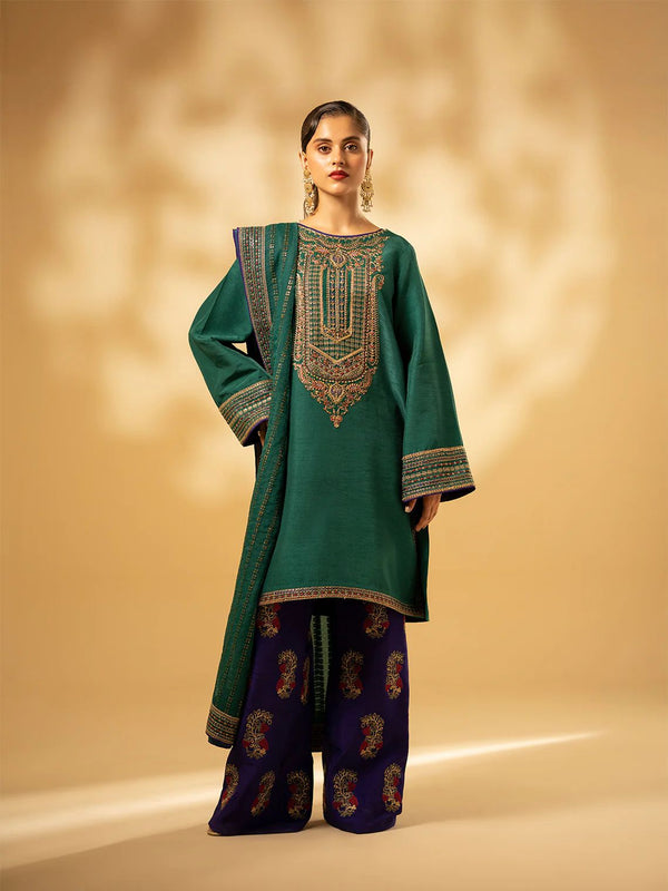Fozia khalid green purple wedding edition