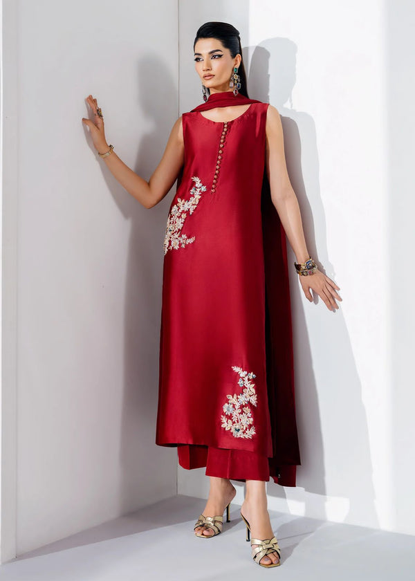 Maham asad inspired on pure tussle silk along pure dopata 3 yard
