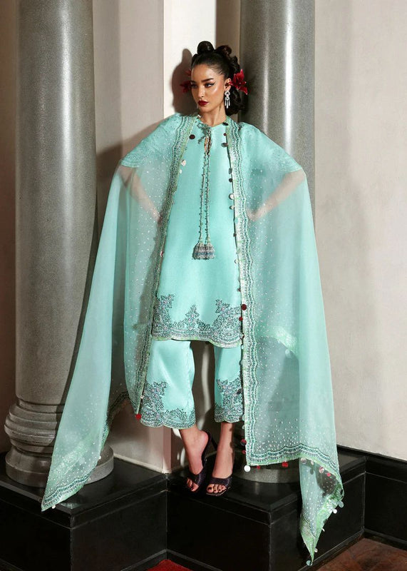Hussain rehar sea green wedding edition