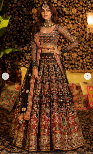 Nomi Ansari black bridal 16 panelled