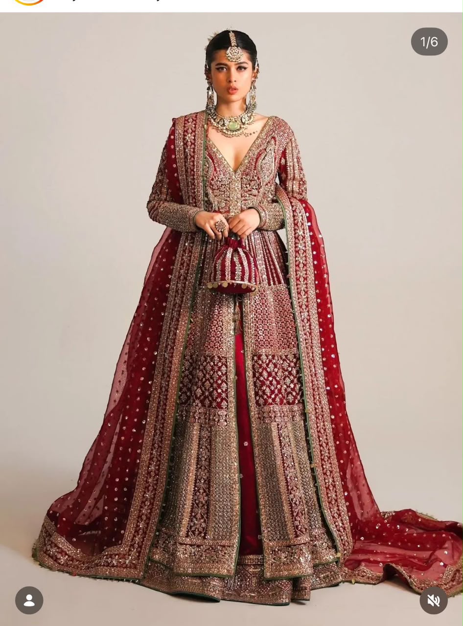 Hussain rehar red wedding edition 16 panelled