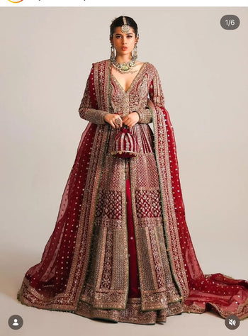 Hussain rehar red wedding edition 16 panelled