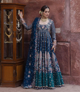 Hussain rehar blue multi wedding edition