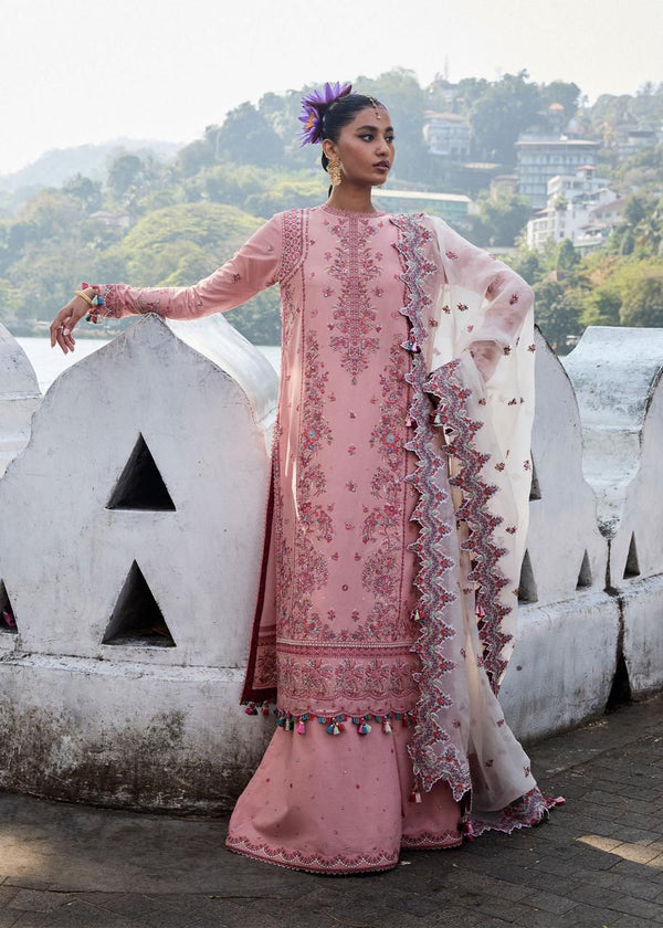 Hussain rehar pink lawn 2025