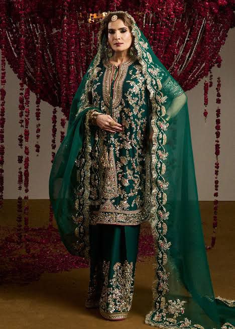 Hussain rehar green wedding edition