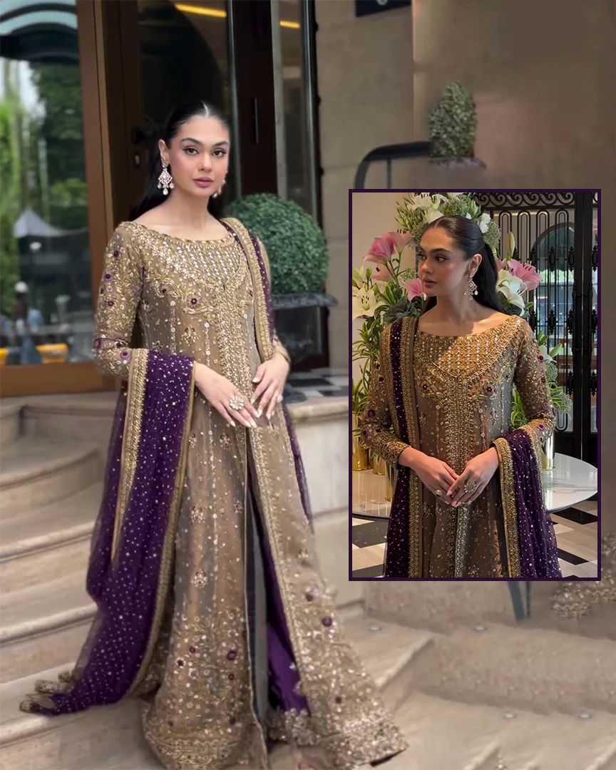 Haris Shakeel mesori purple dopata wedding edition