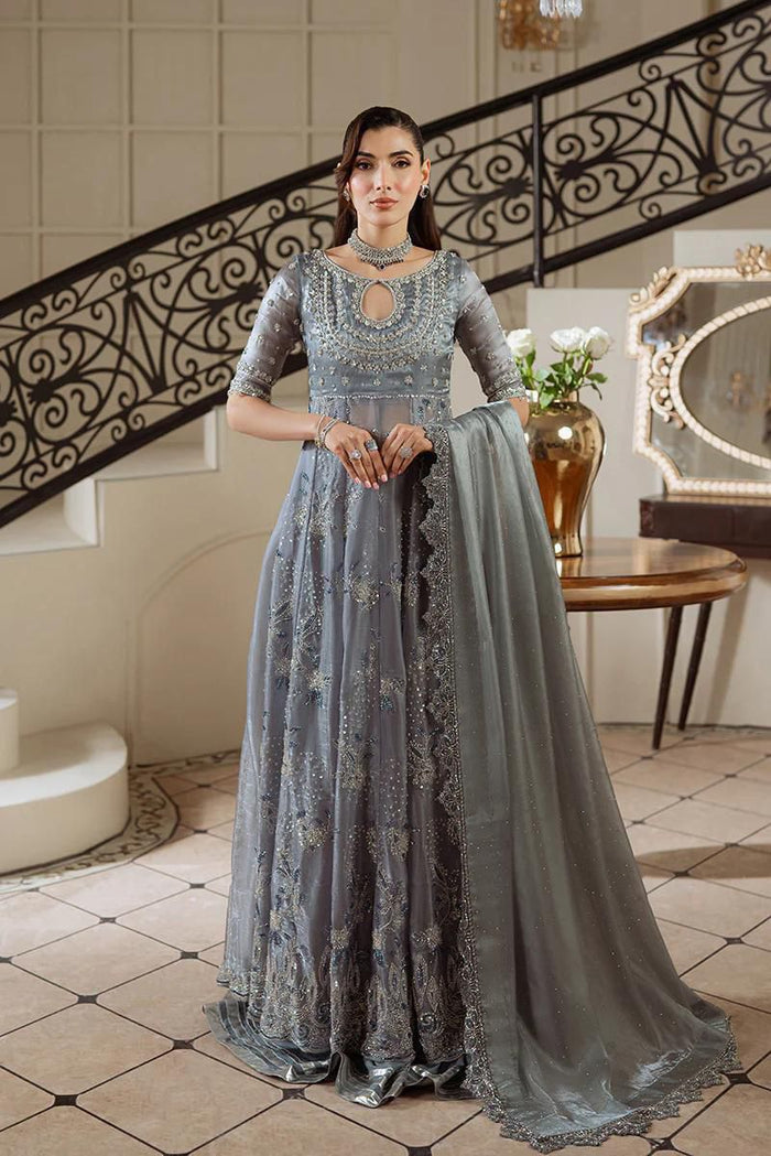 Zaira grey maxy wedding edition