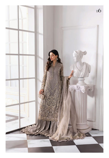 Maria b grey Mbroided  collection 2025