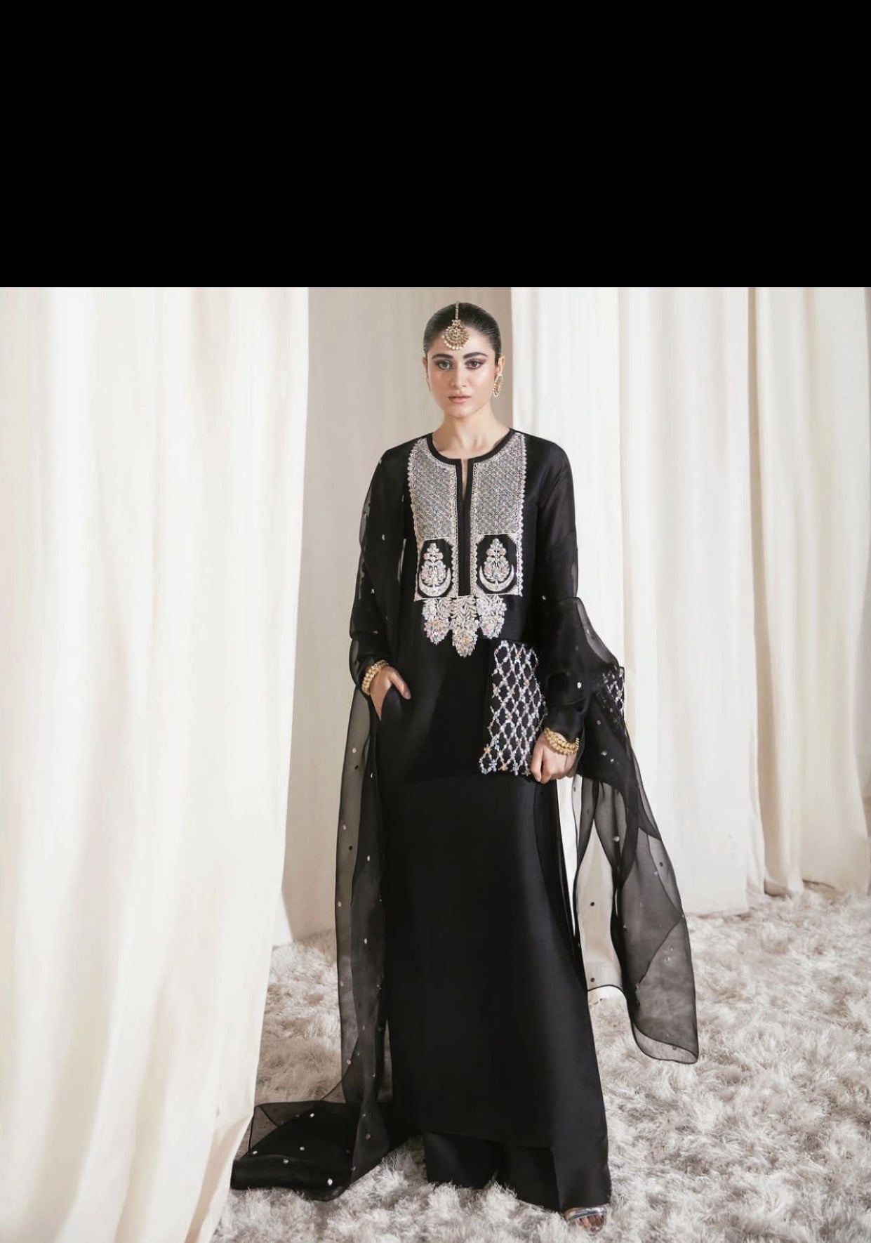 Hussain rehar black bridal collection