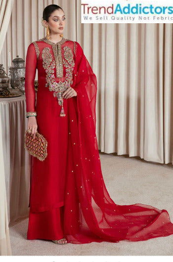 Hussain Rehar Red Customized Handmade