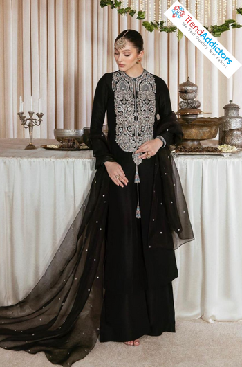 Hussain Rehar Black Chiffon