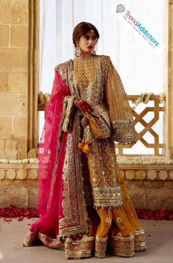 Mohsin Naveed Ranjha lime green  wedding collection