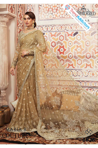 Maria B Couture Golden Saree