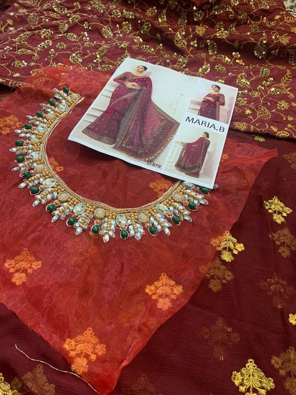 maria b bridal coture saree handmade